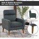 Lint Fabric Modern Accent Chair with Solid Wood Legs