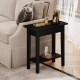 2-Tier Narrow Wood End Table with Storage Shelf for Small Spaces