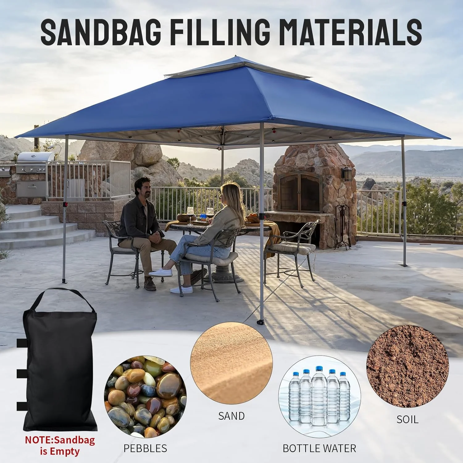 CROWN SHADES 13x13 Pop Up Gazebo, Canopy Tent, Gazebos on Clearance - Outdoor Gazebo for Backyard & Patio Furniture - Carpa Pop Up Tent with Wheeled STO-N-Go Cover Bag (White)