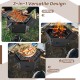 Portable Charcoal Grill Stove Rotatable with Foldable Body and Legs with Handles
