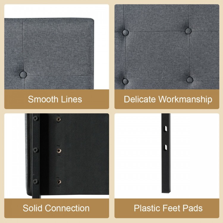 Adjustable Tufted Fabric Upholstered Headboard for Queen and Full Size Bed