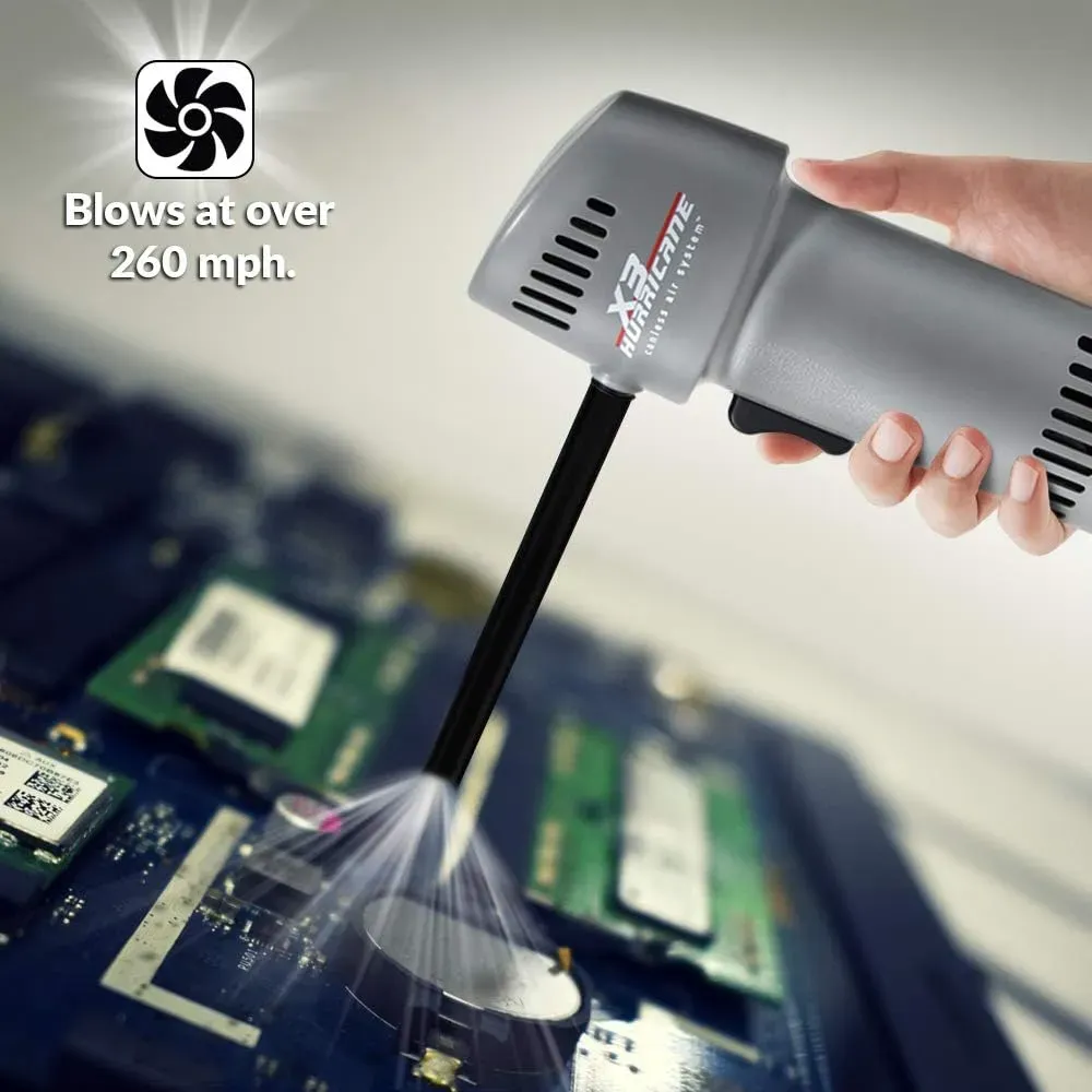 Canless Air X3 Hurricane Cordless Air Duster – Adjustable 260 MPH Speeds, Eco-Friendly, Made in USA