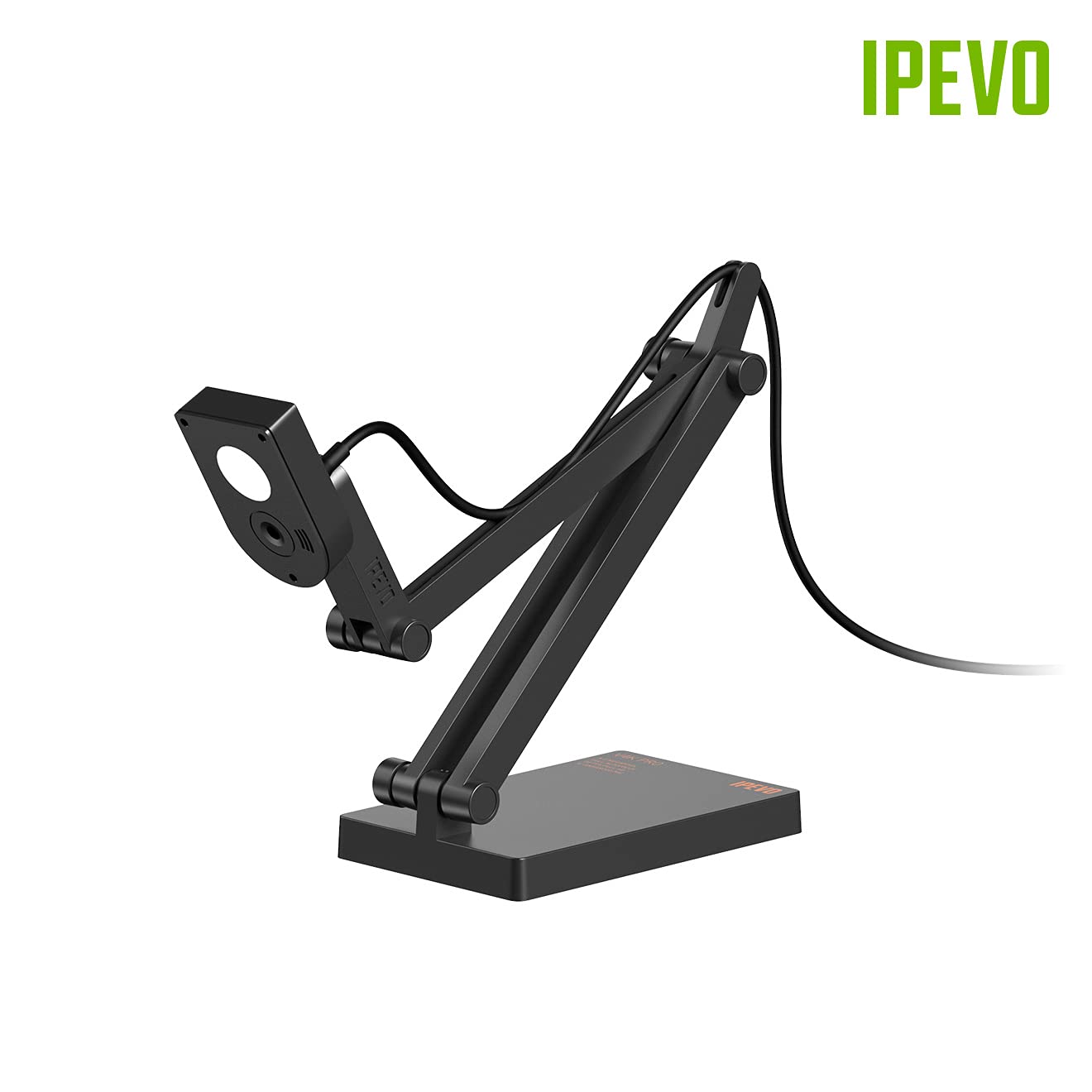 IPEVO V4K PRO Ultra HD USB Document Camera with AI Mic, 8MP Sony Sensor, LED Light, Flexible Arm, Plug & Play Compatibility