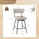 25 Inch 2 Pieces Modern Upholstered Bar Stools with Back and Footrests