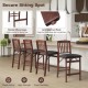 Set of 2 Counter Height Chairs Folding Kitchen Island Stool with Padded Seat