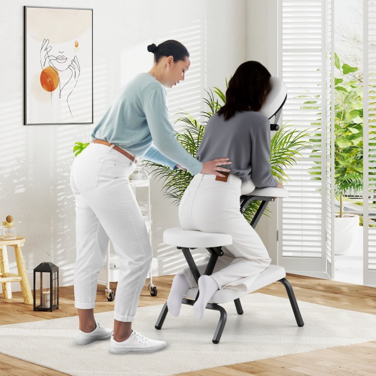 PU Leather Pad Travel Massage Chair with Thickened Sponge and Carrying Bag