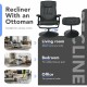 360 Degree Swivel PU Leather Recliner Chair with Ottoman and Adjustable Backrest