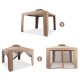 10 x 10 Feet Patio Canopy Gazebo with Neting and Double Tiered Roof