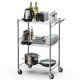 3-Tier Rolling Utility Cart with Handle Bar and Adjustable Shelves