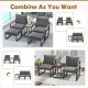 5 Pieces Aluminum Frame Weatherproof Outdoor Conversation Set with Soft Cushions