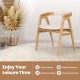 Bamboo Upholstered Dining Chair with Curved Back