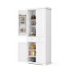 72 Inch Freestanding Kitchen Pantry Cabinet 4 Doors Storage Cupboard Shelves Drawer