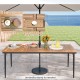 79 Inch Acacia Wood Outdoor Dining Table for 8 with 1.9 Inch Umbrella Hole