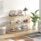 3 Tier TV Stand Console Table with Tempered Glass Shelves for Living Room