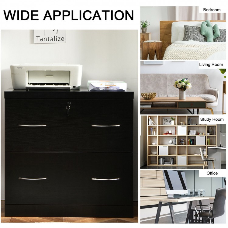 2-Drawer File Cabinet with Lock Hinging Bar Letter and Legal Size
