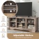 TV Stand for up to 65 Inch Flat Screen TVs with Adjustable Shelves for 18 Inch Electric Fireplace (Not Included)