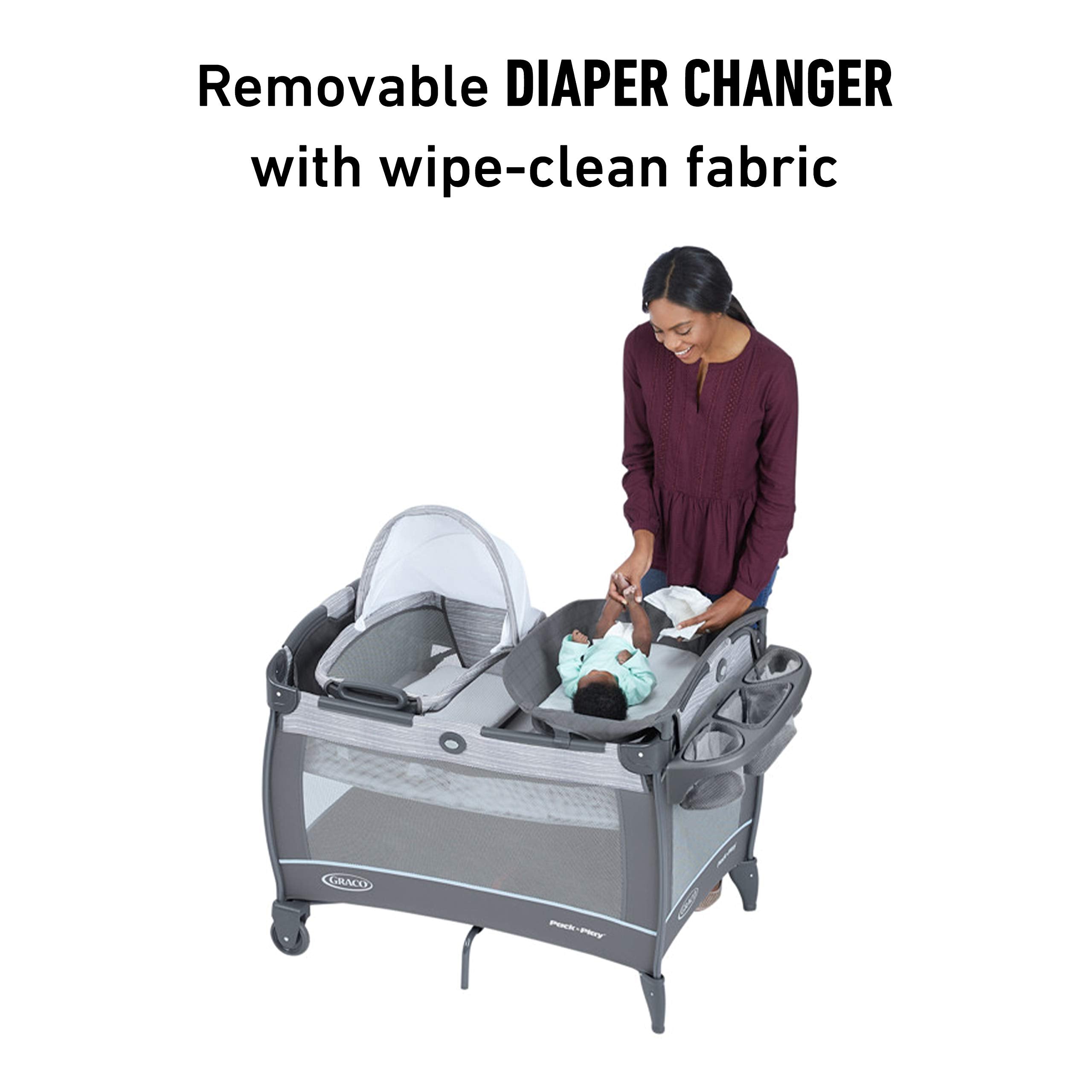 Graco Close2Baby Portable Bassinet & Playard with Diaper Changer and Storage Organizer
