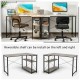 48 Inch Reversible L Shaped Computer Desk with Adjustable Shelf