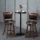 24/29 Inch Wooden Upholstered Swivel Counter Height Stool  Dining Chair