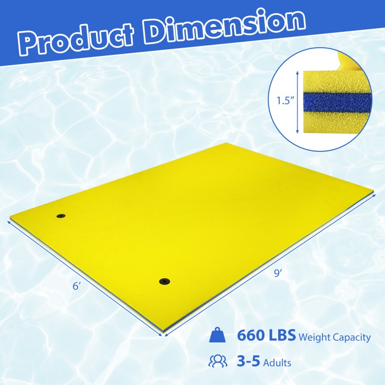 9 x 6 feet 3 Layer Foam Water Pad