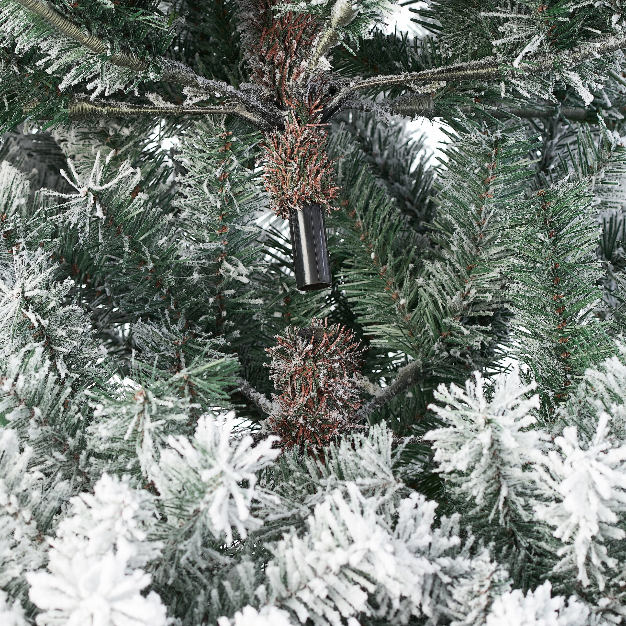 My Texas House 7.5ft Flocked Birmingham Fir Artificial Christmas Tree with 400 LED Lights