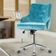 Tufted Upholstered Swivel Computer Desk Chair with Nailed Tri