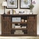 Farmhouse Wood TV Stand for TVs up to 60 Inch with Sliding Barn Doors