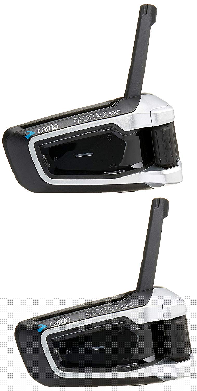 Cardo PACKTALK BOLD Dual Pack Motorcycle Communication System with Natural Voice Control, IP67 Waterproof, Connects 2-15 Riders