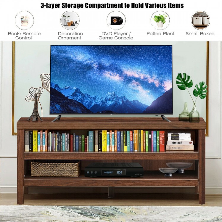 3-Tier TV Stand for TV's up to 45 Inch with Storage Shelves