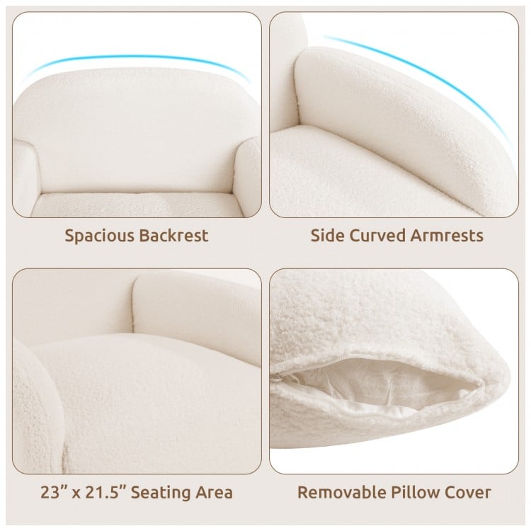 Modern Upholstered Accent Chair with Removable Pillow and Soft Padded Seat