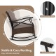 3 Pieces Outdoor Rattan Rocking Chairs Set with  2-Tier Side Table for Garden Backyard