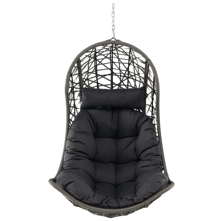 Hanging Egg Chair PE Rattan Swing Hammock Chair with Soft Pillow and Cushion
