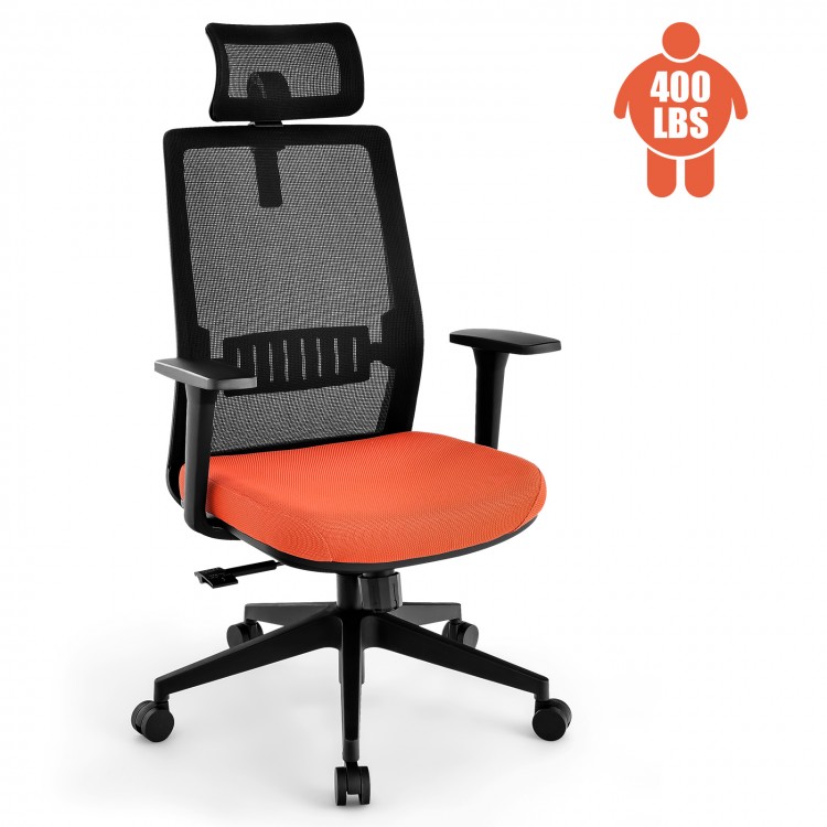 Ergonomic Office Chair with Lumbar Support and Adjustable Headrest