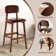 29 Inch Upholstered PU Bar Stools with Rubber Wood Legs