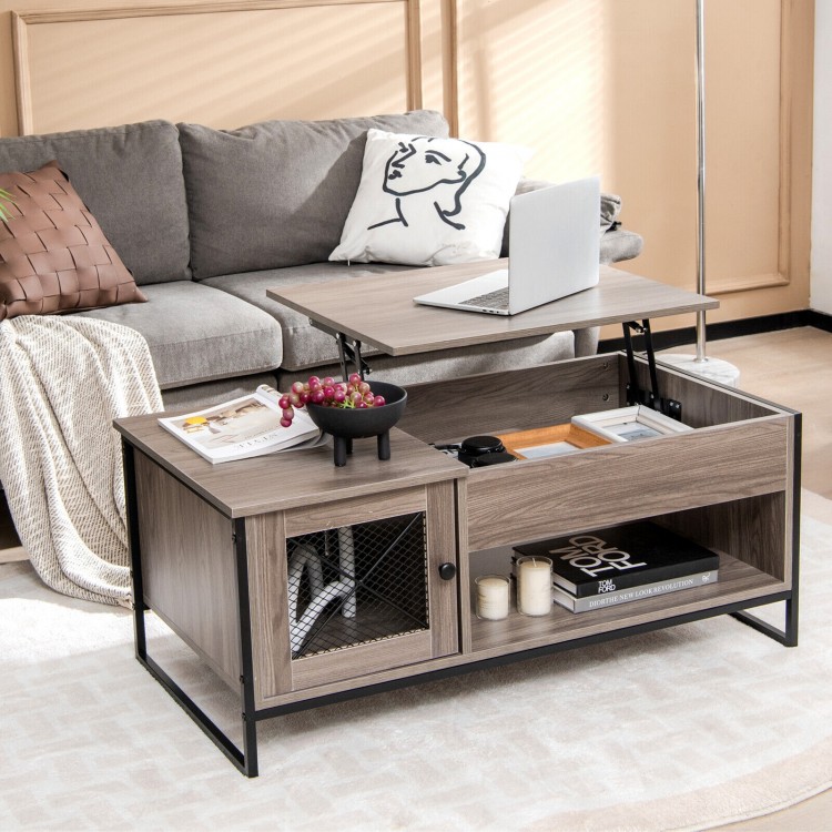 42 Inch Lift Top Coffee Table with Storage and Hidden Compartment