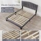 Modern Upholstered Bed Frame with Adjustable Vertical Channel Tufted Headboard