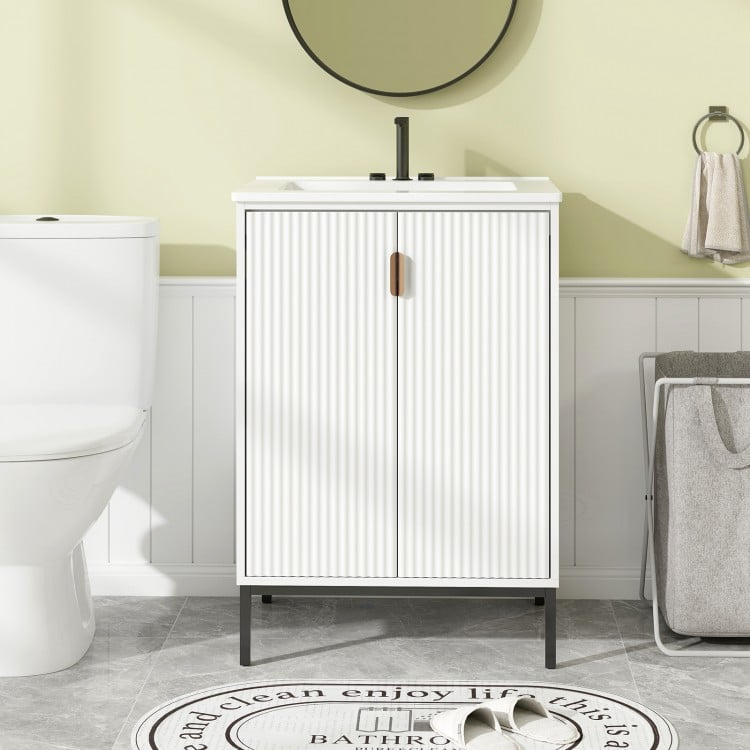 24 Inch Bathroom Vanity with Sink Combo and Adjustable Shelf