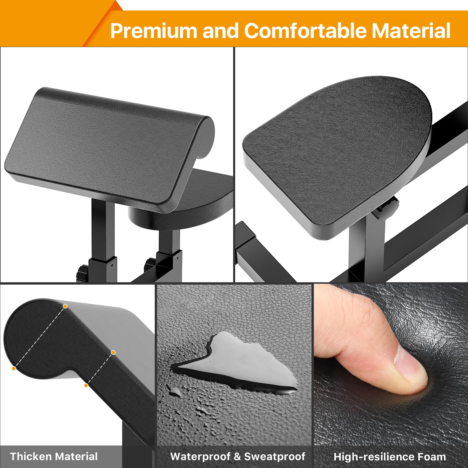 Uboway Adjustable Preacher Curl Bench – Full-Body Strength Training with 5-Level Height Adjustment, High-Density Foam, 450 lbs Capacity