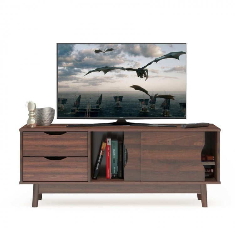 TV Console Cabinet with Drawers and Sliding Doors for TVs Up to 60 Inch