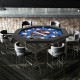 48 Inches Foldable Poker Table with Padded Rails and Cup Holders