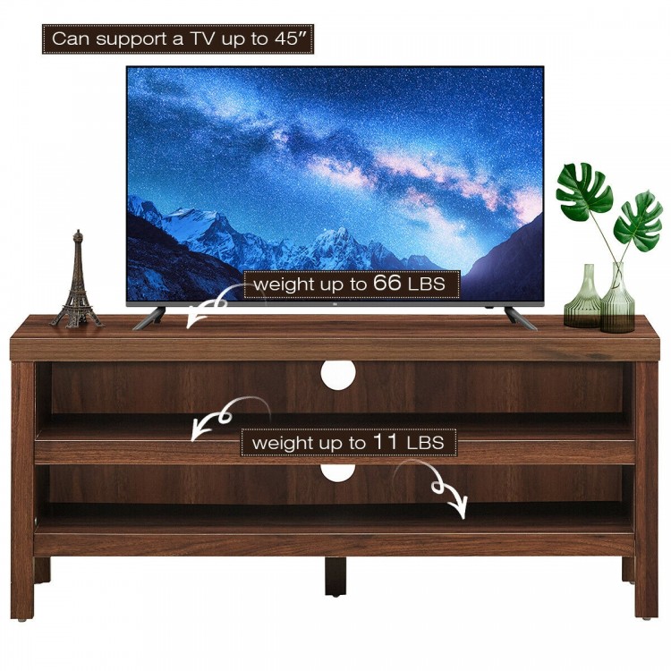 3-Tier TV Stand for TV's up to 45 Inch with Storage Shelves
