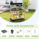 Outdoor Fir Wood Play Kitchen with Blackboard and Planting Pots