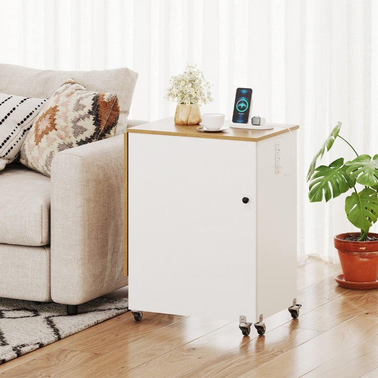 Sewing Machine Table with Charging Station and Lockable Casters