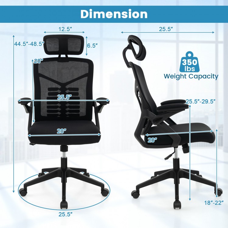 Ergonomic Mesh Office Chair with Lumbar Support and Rocking Function