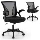 Ergonomic Office Chair Adjustable Swivel Chair with Flip-Up Armrests and Rocking Backrest