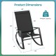 2 Pieces Patio Rocking Chairs Outdoor Sling Fabric Rockers with Ergonomic Backrest and Seat