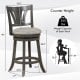26.5/30.5 Inch Swivel Bar Stool with Backrest Soft Cushioned Seat and Footrest Gray