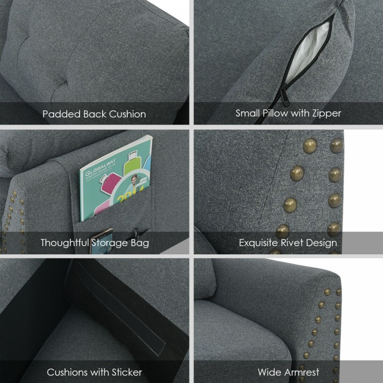 Reversible Sectional Sofa Couch L-Shaped Sofa Couch with Ottoman