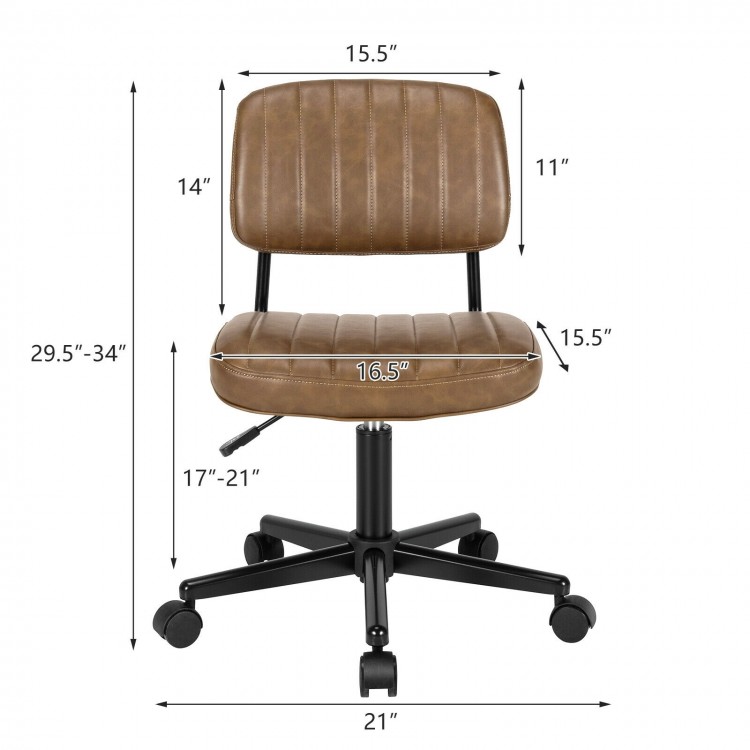 PU Leather Adjustable Office Chair Swivel Task Chair with Backrest