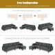 Reversible Sectional Sofa Couch L-Shaped Sofa Couch with Ottoman